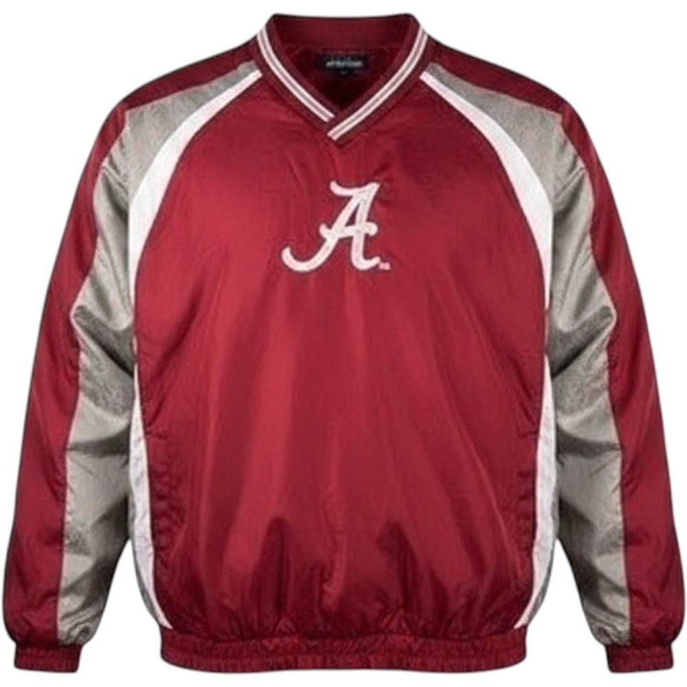 VTG 90s Alabama Crimson Tide 1/2 Zip Windbreaker Jacket L Collegiate Tag NCAA